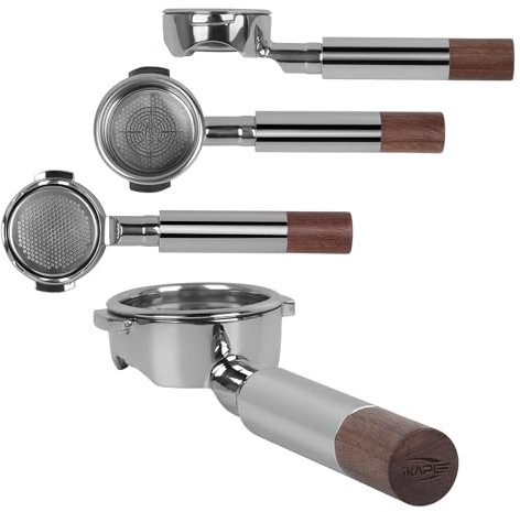 IKAPE 58mm Bottomless Naked Portafilter, Suitable for E61, Flair 58, ECM, Rocket, Sanremo, Synesso, Slayer, VBM Coffee Machines (Included 20g Capacity Filter Basket)