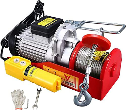DDNGEJ Kleiner elektrischer Hebelift für den Privatgebrauch, 510 W Mini-Elektroseilzug, 220 V Innenkran, elektrische Winde mit Kabelsteuerung und automatischer Bremse