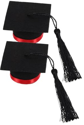 MOBUTOFU 2 Stück Mini Doktorhut Abschlusskappe Flaschenaufsatz Hutflaschendeckel Getränkeflaschenaufsatz Weinflaschendeckel Mini Abschlusskappe Abschlusshut Flaschenverschlüsse