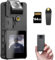 Hoestr 64GB Cámara Corporal, 1296P HD Body CAM (3000mAh) con IR Visión Nocturna y 180 ° Lente Giratoria, Videocámara Camcorder con Audio y Vídeo Ideal para Civiles Personales, Policía Aplicación