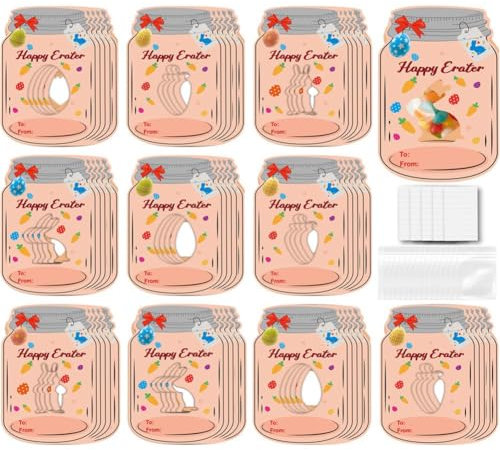 Uhidka 48 Stk. Frohe Grußkarten Set Flaschenform Lustige Retro Frühlings-Osterkarten Ostereier Grußkarten Set