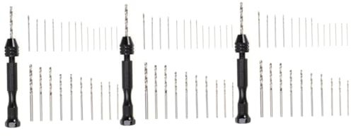 HOMSFOU 3St Stiftbohrer handmeißel hand drill Bohrerwerkzeug Handbohrer mit verstellbarem Bohrerhalter drill stand Bohrerset Pin Schraubstock Handbohrmaschine Stiftschraubstockbohrer Black