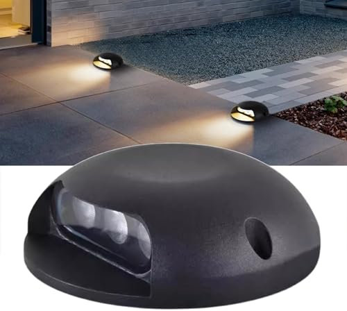 VSHENG LED Luces Enterradas Bajo Voltaje Luz Empotrada En El Suelo IP65 a Prueba De Agua 1 Lados Brillan AC12/24V Exterior Foco para Jardín Camino Patio Escaleras Iluminación De Paisaje(Blue,4W-AC24V)