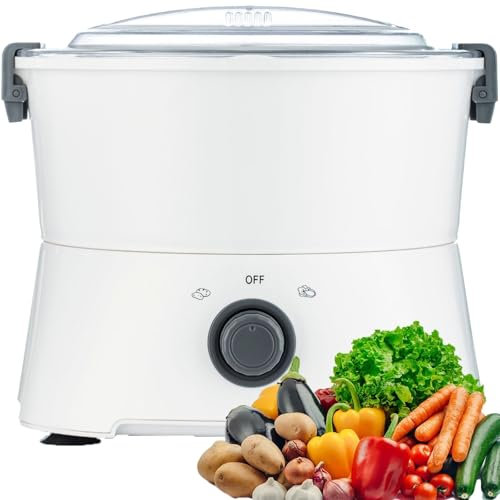 Peladora de patatas eléctrica, peladora totalmente automática de 85 W, deshidratadora de verduras y ensaladas, funcionamiento con un solo toque, pelado rápido, peladora de verduras multifunción(P09)