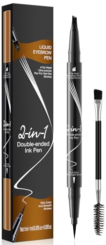 Augenbrauenstift - Wasserfester Microblading Eyebrow Pen 2-in-1 Dual-Ended 3d Augenbrauenstift mit 4 Gabelspitzen für einen natürlichen Look und ein langanhaltendes Ergebnis