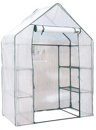 Grande Serre Hivernage Plante Exterieur pour L'isolation des PlantesSerre Piétonne avec Porte Zippée et Moustiquaires pour Les Balcons, Les Jardins, Etc.(143 * 73 * 195cm)