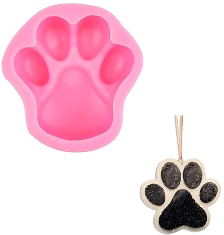 Cute Silicone Fondant Mold, Dog Paw Mold Silicone Mold for Soap, Reusable Sugar Craft Mould for Baking Chocolate Cake Decoration