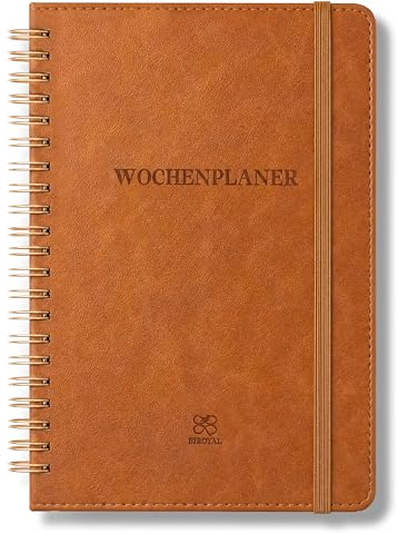 BIROYAL Undatierter Wochenplaner | Terminplaner A5 | wöchentlicher Terminkalender mit To-Do-Liste, großem Notizfeld | 64 Blatt Terminplaner auf Deutsch mit Hardcover | Planer