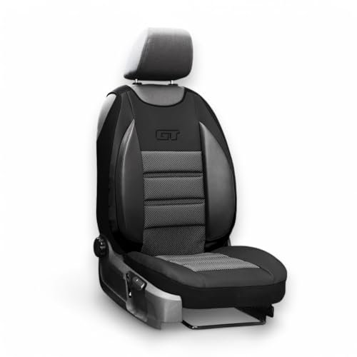 XTRM-CAR Sitzbezüge GT Ergonomic passt für Citroen Jumper - Hochwertige Autositzbezüge - 1 STK - GT SCHWARZ