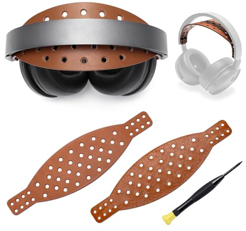 Voarmaks Wide Genuine Leather Headband Strap -Compatible with Audeze Maxwell Gaming Headset & Audeze MM-100 Professional Headphone,Premium Handcrafted, Durable, Comfortable, Cooler