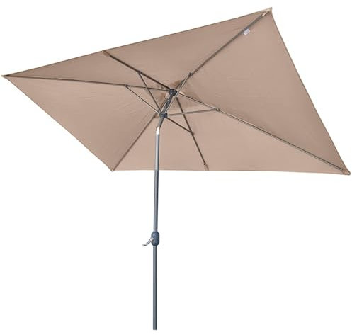 QSPNVFB Ombrellone da Mercato Rettangolare con Inclinazione A Manovella, 3 X 2 M, Grande Ombrellone da Giardino, Ombrellone Portatile da Esterno per Spiaggia, Terrazza, Finestra, Patio(Brownish)