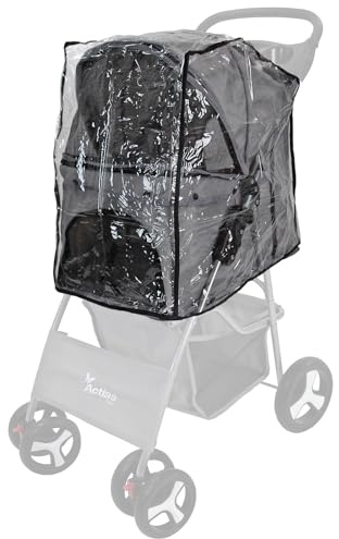 Actiaspet Grey Rain Cover for Pet Stroller