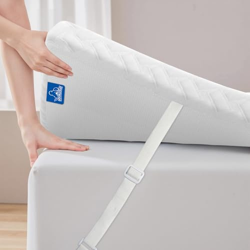 Doubleslee 7cm Mattress Topper Double Bed, Gel Memory Foam Bed Topper Double with Breathable Washable Cover, Orthopedic 4ft6, OEKO-TEX and CertiPUR-US Certified (double (135x190x7cm))