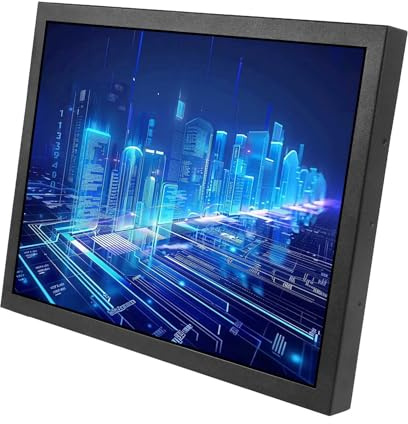 VSDISPLAY Monitor LCD industriale IPS 4:3, schermo da 15 1024x768 1000 nit | con scheda di controllo H/D VGA DVI, scocca in metallo con staffe