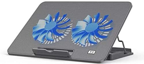 Soporte ergonómico de refrigeración para laptop, almohadilla de refrigeración para laptop, ultrafina y portátil, 2 ventiladores silenciosos grandes, enfriador de laptop, enfriador USB para portátil