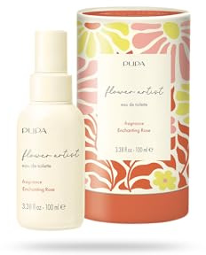 Pupa Eau de Toilette Flower Artist, Acqua Profumata per il Corpo alla Rosa, Vaniglia e Bergamotto - Kit con Astuccio Rigido, Idea Regalo (001 Enchanting Rose, 100ml)