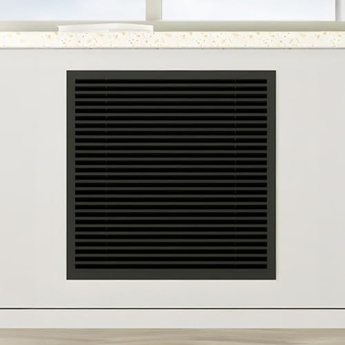 SXKLLYX Radiator Covers for Home, Heater Cover Wall-Mounted, Aluminum Alloy Radiator Shelf, Louver Design, Suitable for Office, Living Room Wall Ducts(Black,60 * 60cm/24 * 24in)