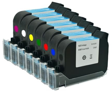 DPLBAZHC Schwarz, blau, weiß, Eco-Solvent-Tintenpatrone, 12,7 mm, 600 DPI, tragbarer Handdrucker, kompatibel mit tragbarem 600 DPI-Tintenstrahldrucker mit Ablaufdatum(1 pc Black)