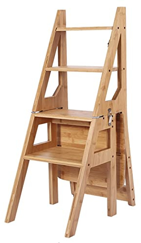 Silla de escalera plegable, taburete convertible portátil para oficina en casa y uso al aire libre, soporte de exhibición ligero