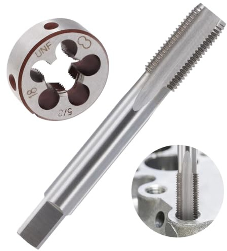 Generic 5/8-18 Unf - Instrumentos de roscar y troquelar, grifo de roscado de máquina, troquel de roscado redondo, hecho para aleación de aluminio, hierro fundido, roscado de acero inoxidable