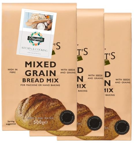Bread Mix Bundle for Wrights Mixed Grain Mix 500g 3 Pack + Brightdale Kitchen Booklet
