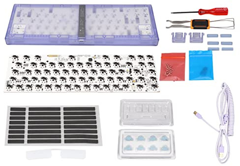 PLKYZMCDK DIY-Mechanik-Tastatur-Kit, 67 Tasten, benutzerdefinierte Gaming-Tastatur mit Hot-Swap-Schalterunterstützung für 5-Pin- und 3-Pin-RGB-Hintergrundbeleuchtung, ABS-Gehäuse für (Violett)