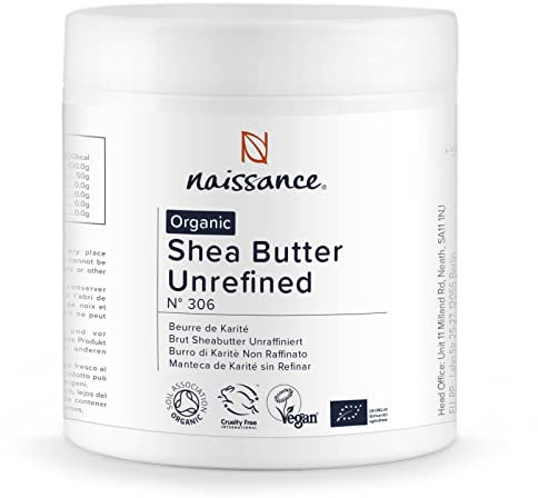 Naissance Organic Shea Butter Unrefined (No. 306) - 500g - Pure, Raw, Natural, Vegan - for Skin, Hair, Lip Balms, Body Butters, Moisturiser