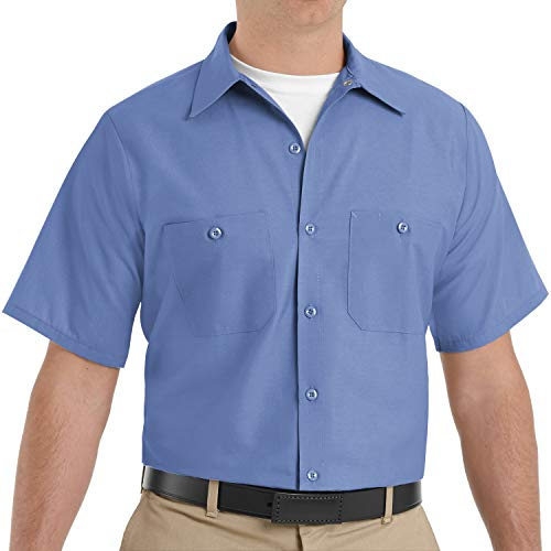 Red Kap Industrial Stripe Work Shirt, Regular Fit, Short Sleeve Camisa Hombre (Pack de 1)