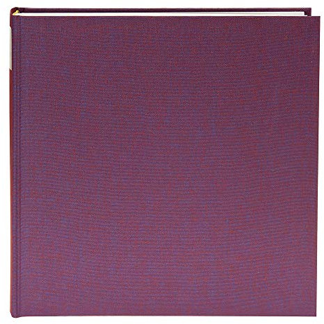 goldbuch 24807 Fotoalbum Summertime Trend, 25 x 25 cm, Fotobuch mit 60 weiße Seiten & Pergamin Trennblättern, Foto Album aus Leinen, Erinnerungsalbum Brombeere