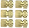 6Pcs Brass Garden Lawn Water Hose Pipe Fitting 1/2 Quick Connector