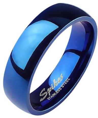 Bungsa Blauer Ring Edelstahl klassisch für Damen & Herren 49-70 (Fingerring Schmuckring Blue Partnerringe Damenring Herrenring Chirurgenstahl Frauen Männer)