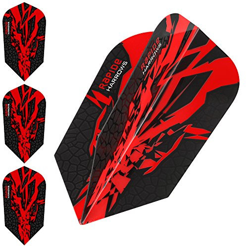 Harrows Rapide X Dart-Flights, 100 Mikron, schmal, 5 Sets (15 Stück) (rot)
