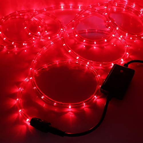 XUNATA 220V LED Lichterschlauch Licht Leiste 36LEDs/m IP65 Wasserdicht Schlauch Seil Lichter mit Controller für Innen Außen Garten Party Weihnachten Deko (Rot, 3M)