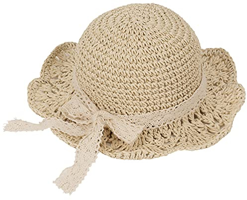 Solvisir hatt stråhattar för barn, sommar spets sol UV-skydd hatt justerbar strandhatt för flickor vikbar sol halmhatt solhatt stor bred kant floppy strand solskärm keps miljövänlig 1-3 år