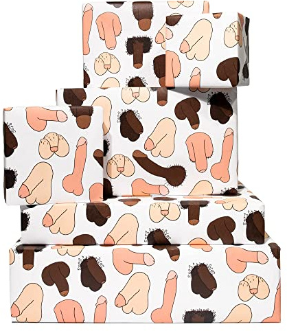 CENTRAL 23 Geschenkpapier für Brautdusche – 6 Blatt lustiges Geschenkpapier für Freunde – Geschenkpapier für Junggesellinnenabschied – unhöfliches Geburtstagsgeschenk für Frauen Männer Schwule –