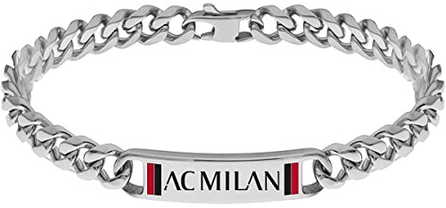 AC Milan Armband aus Edelstahl 316L mit Emaille, Taglia Unica, Edelstahl, Keine