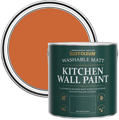 Rust-Oleum Orange Washable Kitchen Wall Paint in Matt Finish - Tiger Tea 2.5L