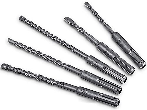 5Pcs SDS Plus Hammer Drill Bit Set, Masonry impact Drill Bits with Tungsten Carbide Tip for Concrete, Stone, Masonry, Brick, Granite (5.5mm 7mm x 110mm, 6mm 7mm 8mm x 160mm)