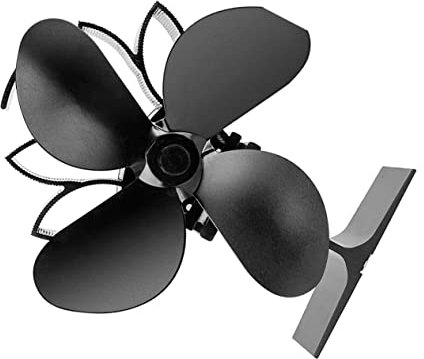 Veemoon Fireplace Fan Heat-resistant Heat Powered Warm Air Fan Stove Overheat Protect for Wood Burning Stoves
