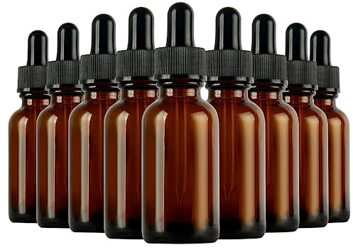 Essenciales 20 leere Tropfflaschen mit Pipette aus Glas, 30 ml, wiederbefuellbare Behaelter fuer Kosmetik, Labor und Aromatherapie