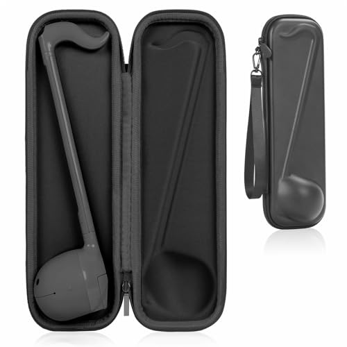 Estuche rígido de transporte compatible con instrumento musical electrónico japonés Otamatone, estuche portátil diseñado para instrumento Otamatone con correa de mano (negro, no incluye instrumento)