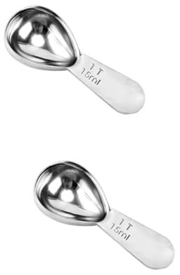 MAGICLULU 2pcs Measuring Spoon Stainless Steel Milk Portion Coffee Tiny Teaspoons Kitchen Spice Home