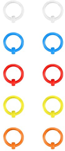 BodyAce Acryl-Segment-Septum-Ringe, mehrfarbig, kreisförmige PA-Ringe in 0G, 2G, 4G, 6G, 8G, 12G, 5 Paar Captive Bead Ringe, CBR Körperpiercing-Schmuck-Set, Acryl, Andere