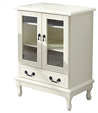 GLigeT Weinschrank Weinschrank aus Holz, weiß, Schlichter, moderner Beistellschrank for Multifunktionalität in Küche, Flur, Wohnzimmer Schnapsbarschrank