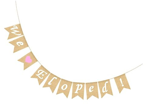 OFFSCH Elopement Feier Banner Schwalbenschwanz Hochzeit Vintage Montieren 1 Set Hängen Ornament