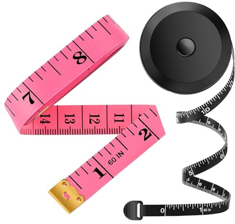 Maßband Körpermaß, Maßband für Körpermaße, einziehbar 150cm/60 Bandmaß schwarz mit rosa Bandmaß 150cm