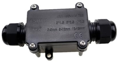 Lansonee Surface Mounted Junction Boxes,Waterproof IP68,2-Way Outdoor Cable Connector, Electrical Junction Box for 5-15mm Diameter Cables