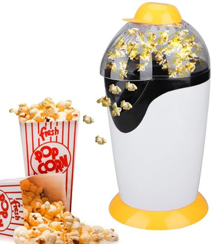 CHANGLKJ Machine À Pop-Corn À Air Chaud, Machine À Pop-Corn Électrique Domestique avec Intérieur Antiadhésif, Cuisson Rapide De 3 Minutes Et Taux D'éclatement De 97%, Matériau sans BPA, pour Fête