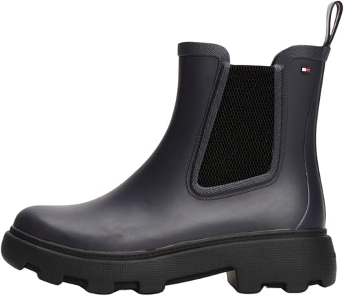 Tommy Hilfiger Donna Stivali in Gomma Rubber Rainboot con Tacco Quadrato