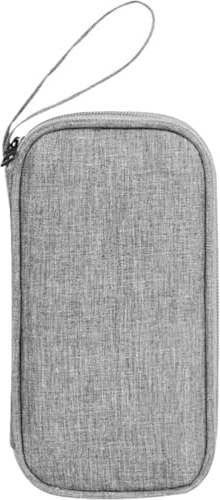 Angoily Travel Cord Organizer, Mobile Phone Power Bank Data Cable Storage Bag Travel Cable Organizer Case Charger Mouse Bag Charger Memory Card Polyester Grey